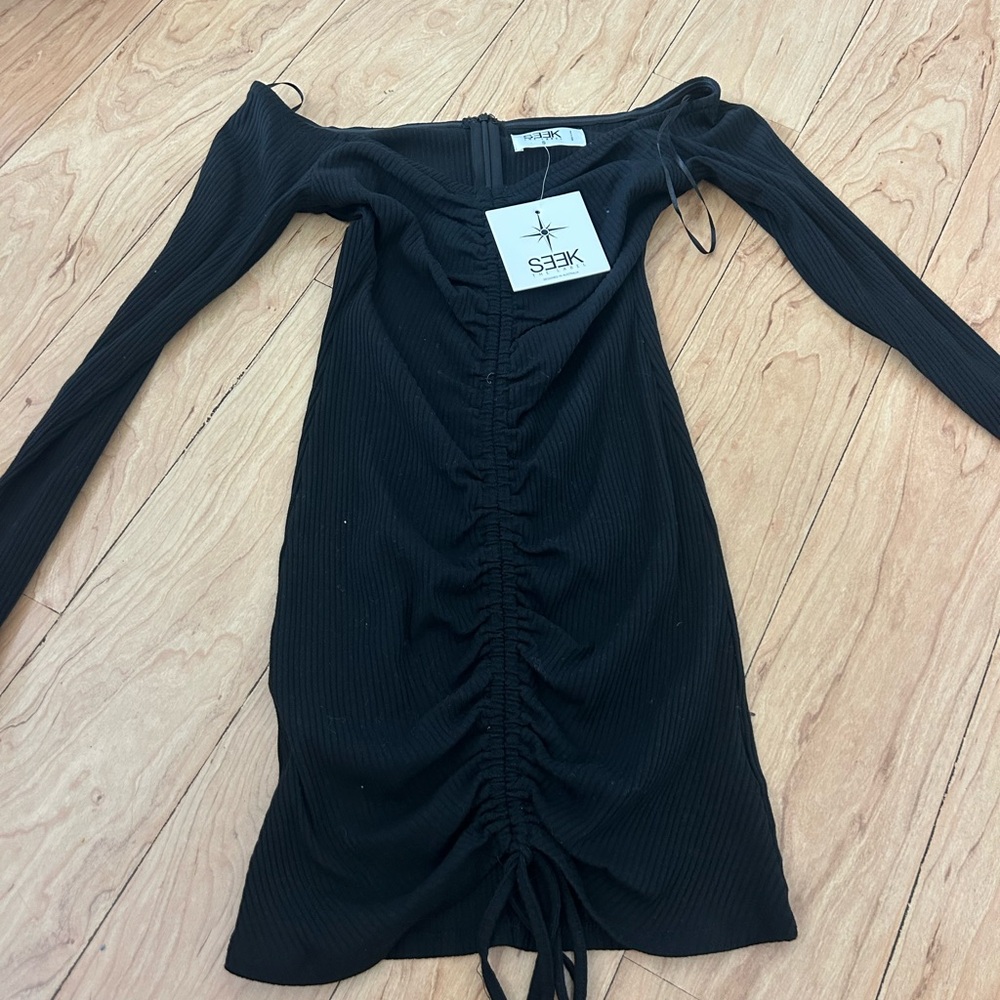 Seek Black Off-Shoulder Dress